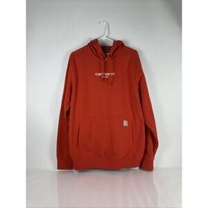 Carhartt Force Pullover Hoodie Red Mens Size Large Relaxed Fit